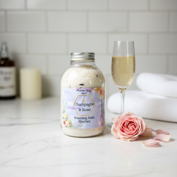 Pure Joy Champagne & Roses Foaming Bath Sherbet