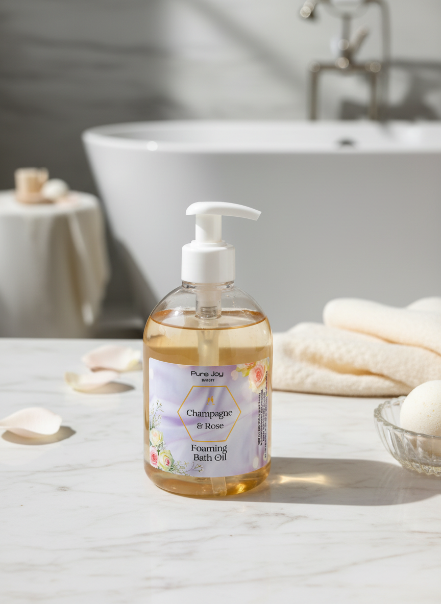 Pure Joy Champagne & Roses Foaming Bath Oil