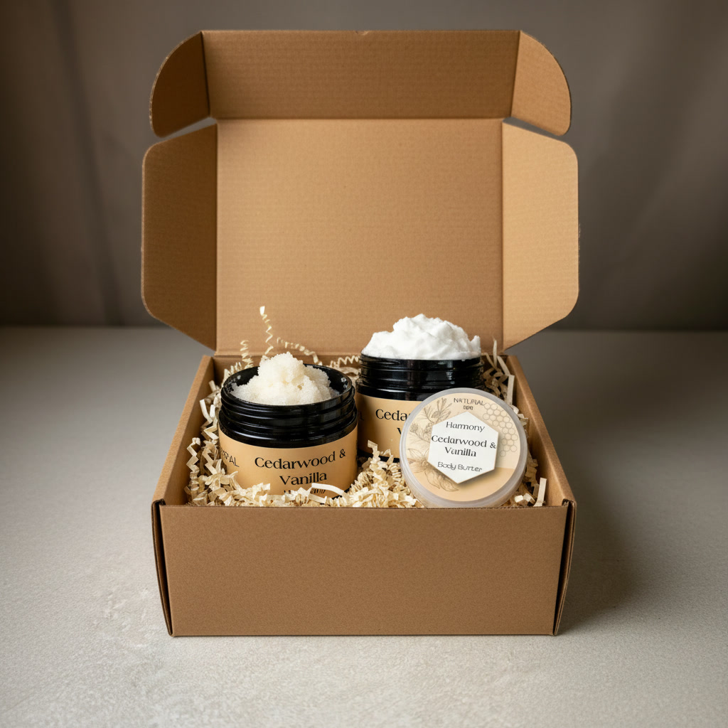 Cedarwood & Vanilla Gift Box Set of Scrub & Butter