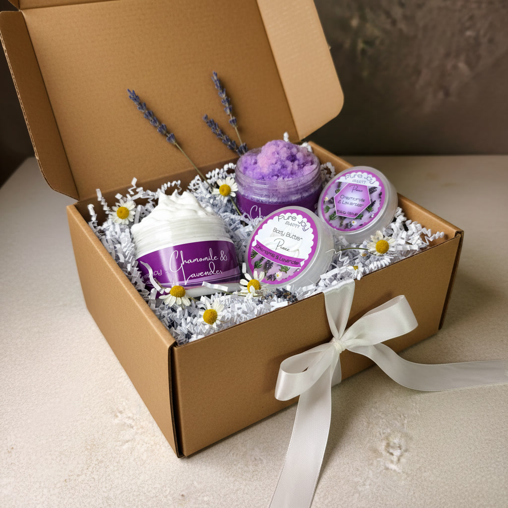 Chamomile & Lavender Gift Box Set of Scrub & Butter