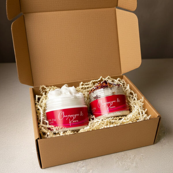 Champagne Roses Gift Box Set of Scrub Butter