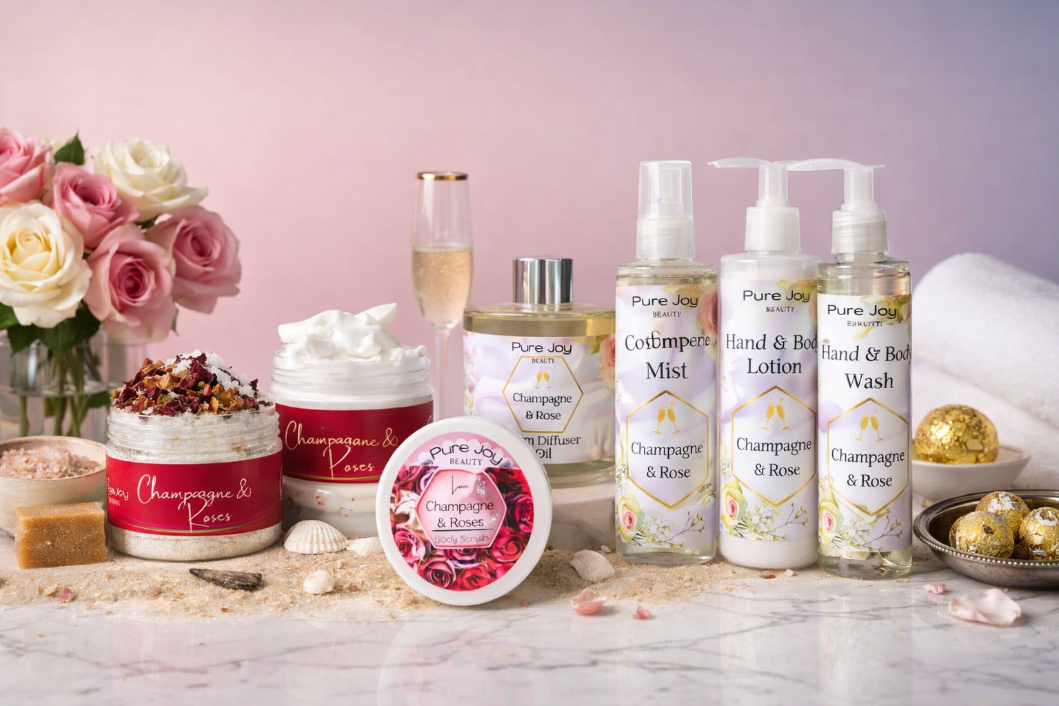 Champagne & Roses Travel Gift Set (Large)