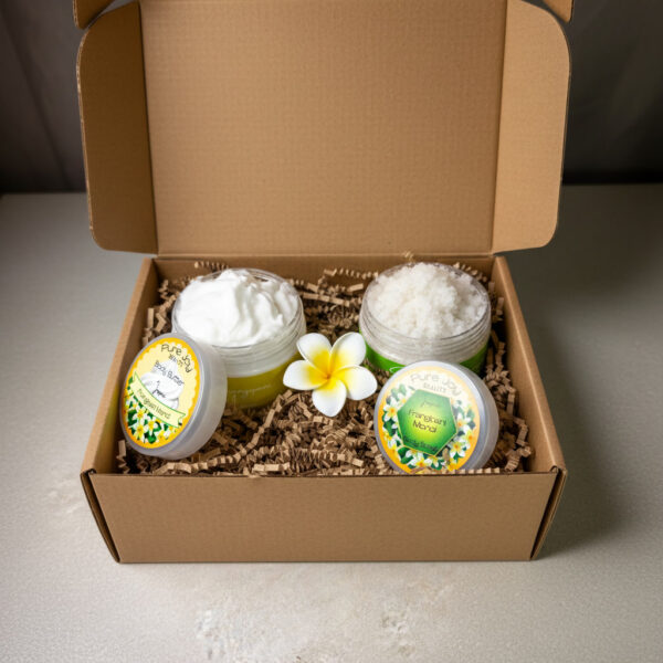 Frangipane Monoi Gift Box Set of Scrub & Butter