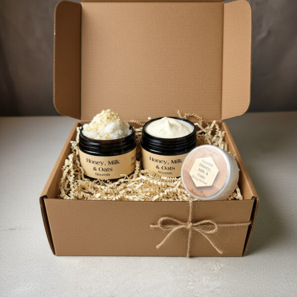 Honey, Milk & Oats Gift Box Set of Scrub & Butter
