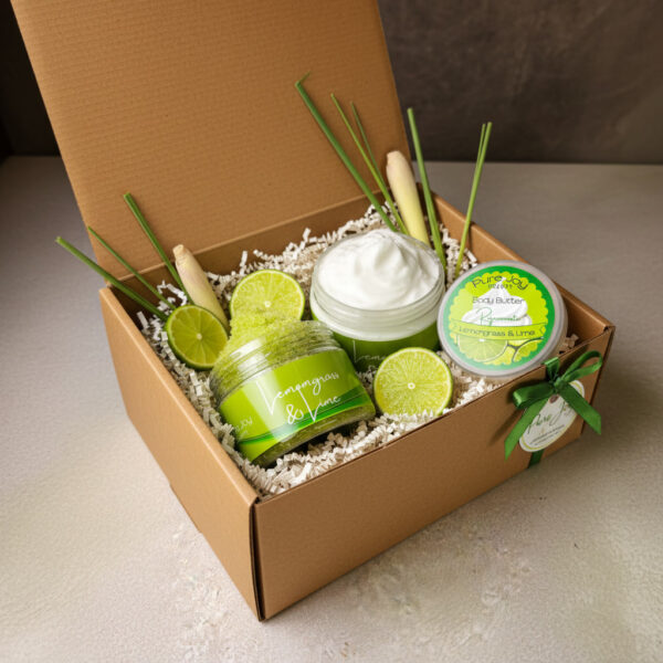 Lemongrass & Lime Gift Box Set of Scrub & Butter