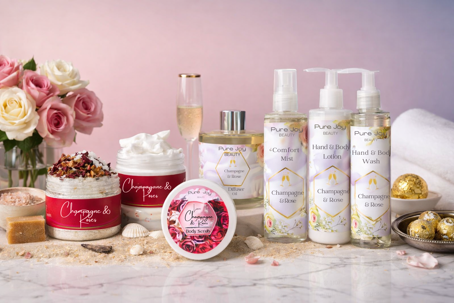 Champagne & Roses Travel Gift Set (Large) - Image 2
